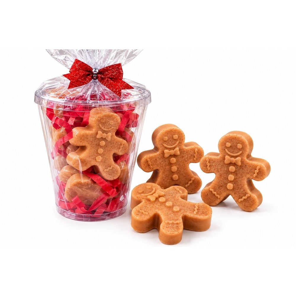 Gingerbread Man Holiday Soap Cup  Goat Milk Handmade Soap |